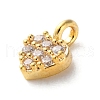 Brass Micro Pave Cubic Zirconia Charms KK-S513-09A-G-2