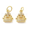 Brass Micro Pave Cubic Zirconia Pendants KK-C092-15G-1