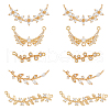 SUPERFINDINGS 10Pcs 5 Style Brass Pave Clear Cubic Zirconia Connector Charms & Chandelier Component Links FIND-FH0007-37-1