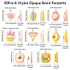 40Pcs 8 Styles Opaque Resin Pendants RESI-CJ0003-47-2