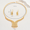Luxurious Geometric Hollow Out Leaf Alloy Earrings & Necklaces Set for Women SQ7573-2