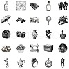 50Pcs Vintage Items Themes Paper Sticker STIC-C012-19-5