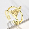 Brass Micro Pave Cubic Zirconia Cuff Rings RJEW-P149-01A-G-1