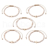 Glass & Brass Beads Braided Bead Bracelets BJEW-JB09873-1