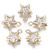 Brass Micro Cubic Zirconia Charms KK-N235-034A-1