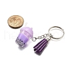 Faux Suede Tassel & Imitation Bubble Tea/Boba Milk Tea Resin Keychain KEYC-JKC01203-01-5