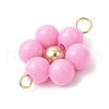 Acrylic Round Beaded Flower Connector Charms PALLOY-JF03846-01-5