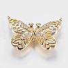 Brass Micro Pave Cubic Zirconia Pendants X-ZIRC-G132-65G-1