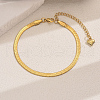 304 Stainless Steel Herringbone Chains Bracelets for Women PI2985-3-1