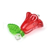8Pcs 8 Colors Glass Pendants PALLOY-JF03533-02-3