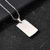 304 Stainless Steel Blank Pendant Necklaces NJEW-P329-04C-P-2