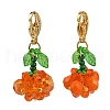 2Pcs Halloween Theme Pumpkin Glass Seed Beads Pendant Decorations HJEW-MZ00283-2