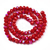 Electroplate Opaque Solid Color Glass Beads Strands EGLA-A034-P10mm-L21-3