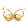 Spiral with Round Brass Stud Earrings EJEW-R025-04G-4