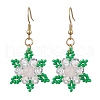 Natural Rose Quartz Dangle Earrings EJEW-MZ00258-03-1