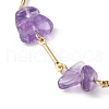 Natural & Synthetic Mixed Gemstone Chips Beaded Link Chain Bracelet BJEW-JB09972-4