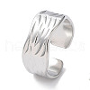 Non-Tarnish 304 Stainless Steel Wave Open Cuff Rings RJEW-D006-07P-1