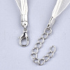 Waxed Cord and Organza Ribbon Necklace Making NCOR-T002-102-3
