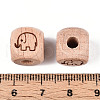 Engraved Beech Wood Beads WOOD-N015-08D-3