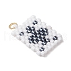Cylinder Seed Flat Round Pendants PALLOY-MZ00594-03-3