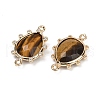 Natural Tiger Eye Faceted Connector Charms G-K347-07G-06-2