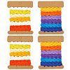 Gorgecraft 4 Cards 2 Styles  Polyester Wavy Fringe Trim Ribbon DIY-GF0009-48B-1