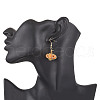 Halloween Theme Pumpkin Handmade Glass Seed Beaded Dangle Earrings EJEW-MZ00476-3