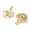 Brass Micro Pave Clear Cubic Zirconia Pendants KK-B102-23G-2