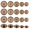 AHADERMAKER 50Pcs 5 Styles 1-Hole Alloy Shank Buttons BUTT-GA0001-21-1