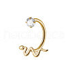 304 Stainless Steel Pave Clear Cubic Zirconia Hoop Lip Rings FS-WG12464-02-2