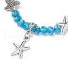 4Pcs Ocean Series Zinc Alloy Charm Bracelets BJEW-JB11899-4