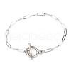 Unisex 304 Stainless Steel Paperclip Chain Bracelets BJEW-H541-04A-P-1
