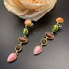 Oval with Teardrop Alloy Resin Dangle Stud Earrings FS-WG7FB0B-01-3