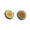 Flat Round 304 Stainless Steel Stud Earring Settings STAS-I323-20mm-RC-1