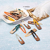 Beadthoven 20Pcs 10 Colors Resin & Walnut Wood Big Pendants RESI-BT0001-09-5
