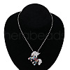 Alloy Colorful Rhinestone Unicorn Pendant Necklaces for Kid FS-WG0E39F-04-1