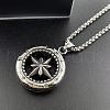 Fashion Eight-pointed Stainless Steel Star Car Wheel Pendant Necklaces for Men IY3062-2