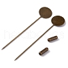 Brass Lapel Pin Base Settings KK-WH0045-025A-S-1