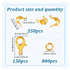 GOMAKERER Zinc Alloy Lobster Claw Clasps & Brass End Bead Tips & Jump Rings Findings Kits DIY-GO0002-21G-2
