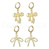 2 Pairs 2 Styles Bowknot Alloy Hoop Earrings EJEW-JE06357-2