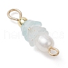 Frosted Flower Natural Cultured Freshwater Pearl & Acrylic Connector Charms PALLOY-JF03590-09-4