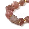 Raw Rough Natural Strawberry Quartz Beads Strands G-Z087-A09-4