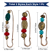 Gorgecraft 3Pcs 3 Styles Plastic Barrel Beaded Safety Pin Brooches JEWB-GF0001-39-2