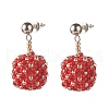 TOHO Japanese Seed Beads Dangle Stud Earrings EJEW-JE04762-01-3