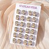 304 Stainless Steel Polishing Effect Hoop Earrings EJEW-M001-36GP-B-2