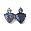 Natural Lapis Lazuli Perfume Bottle Pendants G-L623-10G-04-1