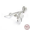 Anti-Tarnish Rhodium Plated 925 Sterling Silver Micro Pave Cubic Zirconia Pendant Bails STER-P034-56P-5