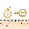 304 Stainless Steel Pave Natural White Shell Flat Round Pendant Necklaces STAS-R168-23G-01-3