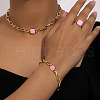 Square Alloy Enamel Cable Chain Necklaces & Bracelets & Rings Sets FS-WG26D3B-01-2