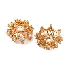 Brass Micro Pave Clear Cubic Zirconia Bead Caps KK-Z112-44G-2
